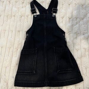 Cat & Jack Black Denim Overall Dress
